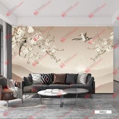 TRANH VẢI DÁN TƯỜNG PHÒNG KHÁCH - TRANH VẢI HOA 3D - TRANH TRANG TRÍ | MÃ AW022
