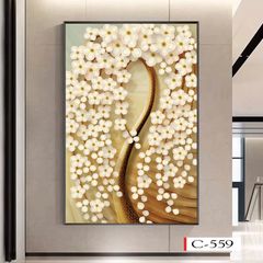 1202 - TRANH TREO HÀNH LANG LỐI ĐI - TRANH TRANG TRÍ - TRANH TREO KIM TIỀN - KIỂU TRANH DỌC | MÃ C-559