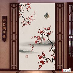 1281 - TRANH VẢI DÁN TƯỜNG PHÒNG KHÁCH - TRANH VẢI INDOCHINE - TRANH TRANG TRÍ | MÃ CT-071