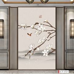 1282 - TRANH VẢI DÁN TƯỜNG PHÒNG KHÁCH - TRANH VẢI INDOCHINE - TRANH TRANG TRÍ | MÃ CT-072