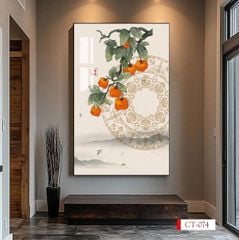 1302 - TRANH TREO HÀNH LANG LỐI ĐI - TRANH TRANG TRÍ - TRANH TREO HOA, BÌNH HOA, QUẢ HỒNG - KIỂU TRANH DỌC | MÃ CT-078