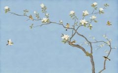 TRANH VẢI DÁN TƯỜNG PHÒNG KHÁCH - TRANH VẢI HOA 3D - TRANH TRANG TRÍ | MÃ DT177