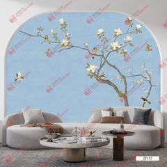 TRANH VẢI DÁN TƯỜNG PHÒNG KHÁCH - TRANH VẢI HOA 3D - TRANH TRANG TRÍ | MÃ DT177