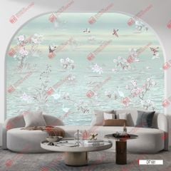 TRANH VẢI DÁN TƯỜNG PHÒNG KHÁCH - TRANH VẢI HOA 3D - TRANH TRANG TRÍ | MÃ DT181