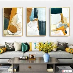 1023 - TRANH TREO TƯỜNG PHÒNG KHÁCH - TRANH HIỆN ĐẠI TRỪU TƯỢNG GHÉP BỘ 3 BỨC - TRANH TRANG TRÍ | MÃ E-511