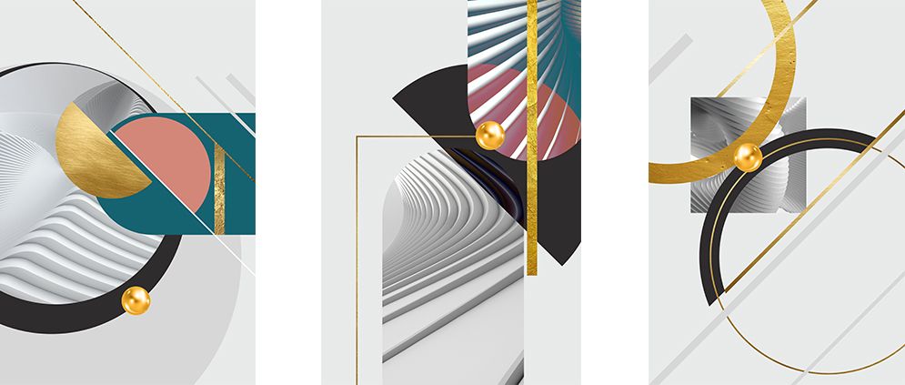 1026 - TRANH TREO TƯỜNG PHÒNG KHÁCH - TRANH HIỆN ĐẠI TRỪU TƯỢNG GHÉP BỘ 3 BỨC - TRANH TRANG TRÍ | MÃ E-604