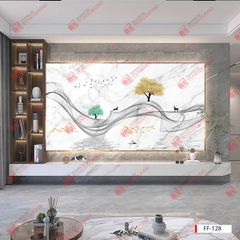 TẤM ỐP TƯỜNG PVC - VÁCH TRANG TRÍ - TẤM ỐP TRANG TRÍ PHÒNG KHÁCH, VÁCH TIVI - TẤM ỐP VÂN ĐÁ TRỪU TƯỢNG | MÃ FF-128A