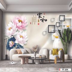 1235 - TRANH DÁN TƯỜNG PHÒNG KHÁCH SAU SOFA - TRANH TRANG TRÍ - TRANH DÁN TƯỜNG HIỆN ĐẠI - KIỂU TRANH LIỀN KHỔ| MÃ FF-204