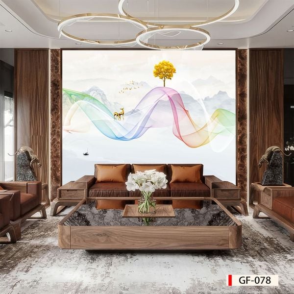 980 - TẤM ỐP TƯỜNG PVC - VÁCH TRANG TRÍ - TẤM ỐP TRANG TRÍ PHÒNG KHÁCH, VÁCH TIVI - TẤM ỐP VÂN ĐÁ TRỪU TƯỢNG | MÃ GF-078