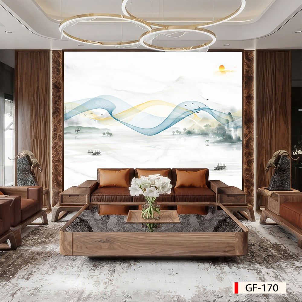BST161 - TẤM ỐP TƯỜNG PVC - VÁCH TRANG TRÍ - TẤM ỐP TRANG TRÍ PHÒNG KHÁCH, VÁCH TIVI - TẤM ỐP VÂN ĐÁ TRỪU TƯỢNG