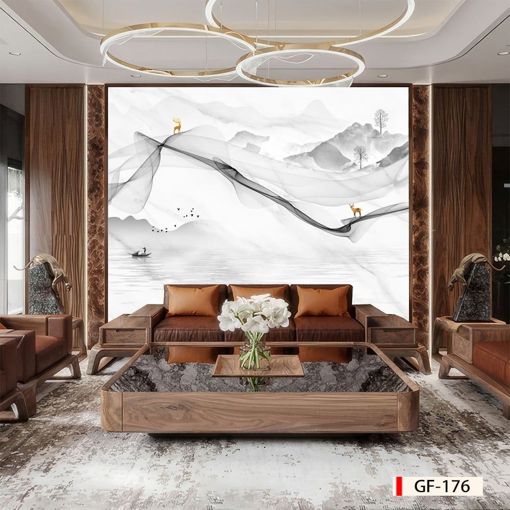 BST161 - TẤM ỐP TƯỜNG PVC - VÁCH TRANG TRÍ - TẤM ỐP TRANG TRÍ PHÒNG KHÁCH, VÁCH TIVI - TẤM ỐP VÂN ĐÁ TRỪU TƯỢNG