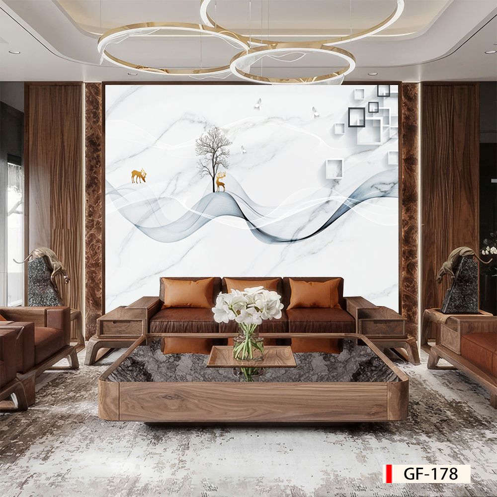 BST161 - TẤM ỐP TƯỜNG PVC - VÁCH TRANG TRÍ - TẤM ỐP TRANG TRÍ PHÒNG KHÁCH, VÁCH TIVI - TẤM ỐP VÂN ĐÁ TRỪU TƯỢNG
