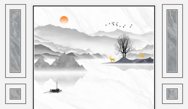 TẤM ỐP TRANG TRÍ PHÒNG KHÁCH, VÁCH TIVI - VÁCH TRANG TRÍ - TẤM ỐP VÂN ĐÁ PHONG CẢNH | MÃ HH-035