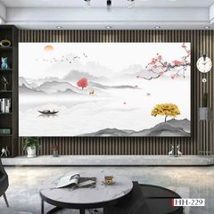 1261 -  TẤM ỐP TRANG TRÍ PHÒNG KHÁCH, VÁCH TIVI - VÁCH TRANG TRÍ - TẤM ỐP VÂN ĐÁ PHONG CẢNH | MÃ HH-229