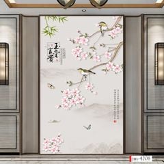 1285 - TRANH VẢI DÁN TƯỜNG PHÒNG KHÁCH - TRANH VẢI INDOCHINE - TRANH TRANG TRÍ | MÃ jm-4208