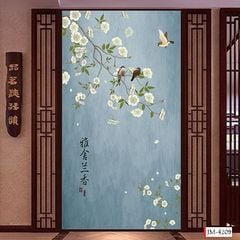 1286 - TRANH VẢI DÁN TƯỜNG PHÒNG KHÁCH - TRANH VẢI INDOCHINE - TRANH TRANG TRÍ | MÃ JM-4209