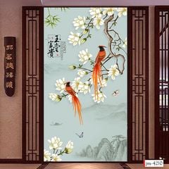 1287 - TRANH VẢI DÁN TƯỜNG PHÒNG KHÁCH - TRANH VẢI INDOCHINE - TRANH TRANG TRÍ | MÃ jm-4210