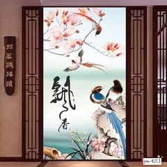 1290 - TRANH VẢI DÁN TƯỜNG PHÒNG KHÁCH - TRANH VẢI INDOCHINE - TRANH TRANG TRÍ | MÃ jm-4213