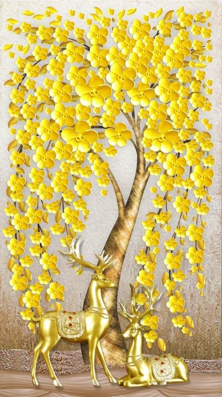 1204 - TRANH TREO HÀNH LANG LỐI ĐI - TRANH TRANG TRÍ - TRANH TREO KIM TIỀN - KIỂU TRANH DỌC | MÃ jm-4245