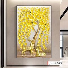 1204 - TRANH TREO HÀNH LANG LỐI ĐI - TRANH TRANG TRÍ - TRANH TREO KIM TIỀN - KIỂU TRANH DỌC | MÃ jm-4245
