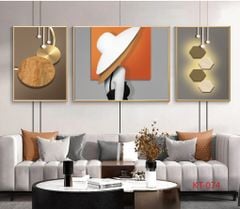 1012 - TRANH TREO PHÒNG KHÁCH SOFA - TRANH TRANG TRÍ - TRANH TREO TƯỜNG CÔ GÁI NGHỆ THUẬT - KIỂU TRANH GHÉP BỘ 3 BỨC | MÃ KT-074