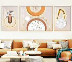 TRANH TREO PHÒNG KHÁCH SOFA - TRANH TRANG TRÍ - TRANH TREO TƯỜNG HIỆN ĐẠI TRỪU TƯỢNG - KIỂU TRANH GHÉP BỘ 3 BỨC | MÃ KT-079