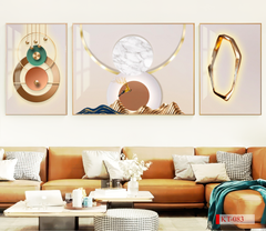 TRANH TREO PHÒNG KHÁCH SOFA - TRANH TRANG TRÍ - TRANH TREO TƯỜNG HIỆN ĐẠI TRỪU TƯỢNG - KIỂU TRANH GHÉP BỘ 3 BỨC | MÃ KT-083