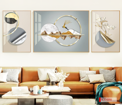 Nhân bản từ 1355 - TRANH TREO PHÒNG KHÁCH - TRANH TRANG TRÍ - TRANH TREO TƯỜNG HIỆN ĐẠI TRỪU TƯỢNG - KIỂU TRANH BỘ 3 | MÃ KT-085