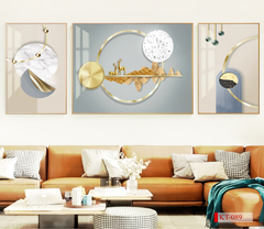 1359 - TRANH TREO PHÒNG KHÁCH - TRANH TRANG TRÍ - TRANH TREO TƯỜNG HIỆN ĐẠI TRỪU TƯỢNG - KIỂU TRANH BỘ 3 | MÃ KT-089