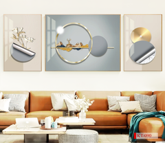 1360 - TRANH TREO PHÒNG KHÁCH - TRANH TRANG TRÍ - TRANH TREO TƯỜNG HIỆN ĐẠI TRỪU TƯỢNG - KIỂU TRANH BỘ 3 | MÃ KT-090