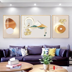 TRANH TREO PHÒNG KHÁCH SOFA - TRANH TRANG TRÍ - TRANH TREO TƯỜNG HIỆN ĐẠI TRỪU TƯỢNG - KIỂU TRANH GHÉP BỘ 3 BỨC | MÃ KT-110