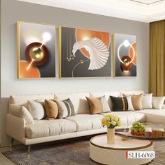 1256 - TRANH TREO PHÒNG KHÁCH SOFA - TRANH TRANG TRÍ - TRANH TREO TƯỜNG HIỆN ĐẠI  - KIỂU TRANH GHÉP BỘ 3 BỨC | MÃ SLH-6068