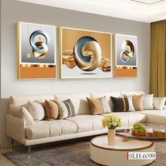 1258 - TRANH TREO PHÒNG KHÁCH SOFA - TRANH TRANG TRÍ - TRANH TREO TƯỜNG HIỆN ĐẠI  - KIỂU TRANH GHÉP BỘ 3 BỨC | MÃ SLH-6099