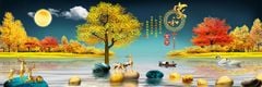 1125 - TRANH TREO PHÒNG KHÁCH SOFA - TRANH TRANG TRÍ - TRANH TREO TƯỜNG HƯƠU TÀI LỘC HIỆN ĐẠI - KIỂU TRANH GHÉP BỘ 3 BỨC | MÃ SLH-6139