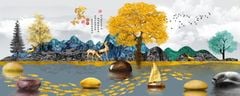 1126 - TRANH TREO PHÒNG KHÁCH SOFA - TRANH TRANG TRÍ - TRANH TREO TƯỜNG HƯƠU TÀI LỘC HIỆN ĐẠI - KIỂU TRANH GHÉP BỘ 3 BỨC | MÃ slh-7108
