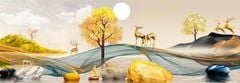 1050 - TRANH TREO PHÒNG KHÁCH - TRANH TRANG TRÍ - TRANH TREO TƯỜNG HƯƠU TÀI LỘC - KIỂU TRANH NGANG | MÃ SLH-7135