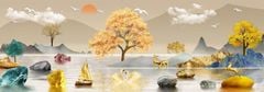 1057 - TRANH TREO PHÒNG KHÁCH - TRANH TRANG TRÍ - TRANH TREO TƯỜNG HƯƠU TÀI LỘC - KIỂU TRANH NGANG | MÃ SLH-7146