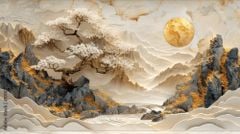 TRANH TREO PHÒNG KHÁCH - TRANH TRANG TRÍ - TRANH TREO TƯỜNG PHONG CẢNH THIÊN NHIÊN - KIỂU TRANH NGANG | MÃ T3D-1016074775