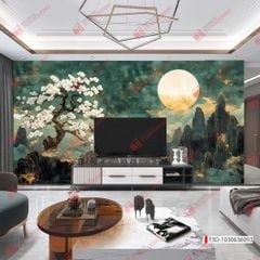 TRANH VẢI DÁN TƯỜNG PHÒNG KHÁCH - TRANH VẢI HOA 3D - TRANH TRANG TRÍ | MÃ T3D-1030636093