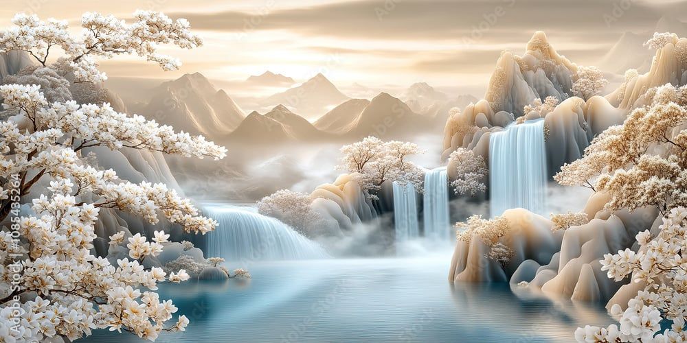 TRANH TREO PHÒNG KHÁCH - TRANH TRANG TRÍ - TRANH TREO TƯỜNG PHONG CẢNH THIÊN NHIÊN NÚI RỪNG - KIỂU TRANH NGANG | MÃ; T3D-1085435264