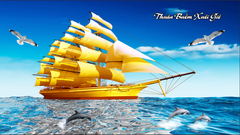 1230 - TRANH TREO PHÒNG KHÁCH - TRANH TRANG TRÍ - TRANH TREO THUẬN BUỒM XUÔI GIÓ - KIỂU TRANH NGANG | MÃ T3D-11304