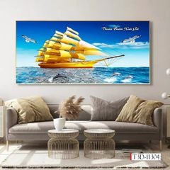 1230 - TRANH TREO PHÒNG KHÁCH - TRANH TRANG TRÍ - TRANH TREO THUẬN BUỒM XUÔI GIÓ - KIỂU TRANH NGANG | MÃ T3D-11304