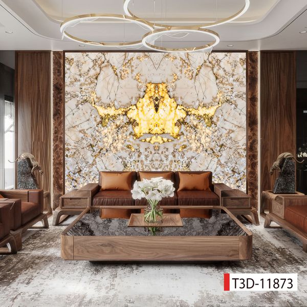 1093 - TẤM ỐP TƯỜNG PVC - VÁCH TRANG TRÍ - TẤM ỐP TRANG TRÍ PHÒNG KHÁCH, VÁCH TIVI - TẤM ỐP VÂN ĐÁ ĐỐI XỨNG | MÃ T3D-11873