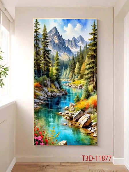 1000 - TRANH TREO HÀNH LANG LỐI ĐI - TRANH TRANG TRÍ - TRANH TREO TƯỜNG PHONG CẢNH - KIỂU TRANH DỌC  | MÃ T3D-11877