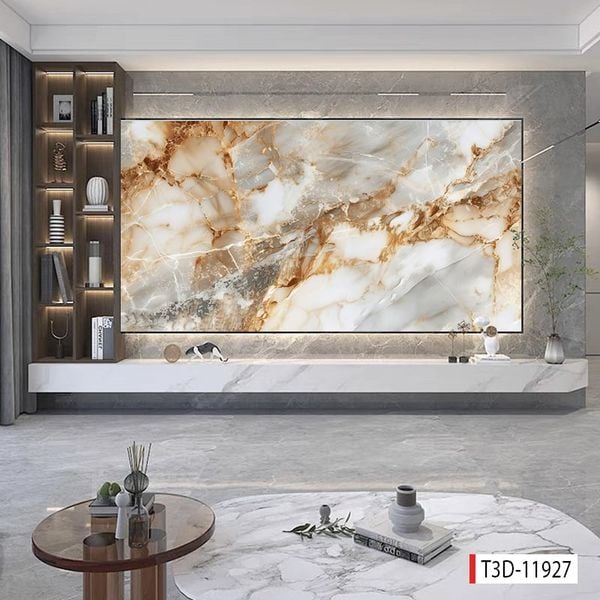 1116 - TẤM ỐP TƯỜNG PVC - VÁCH TRANG TRÍ - TẤM ỐP TRANG TRÍ PHÒNG KHÁCH, VÁCH TIVI - TẤM ỐP VÂN ĐÁ CẨM THẠCH | MÃ T3D-11927