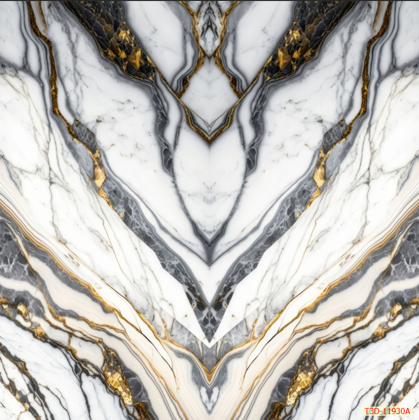 1273 - TẤM ỐP TƯỜNG PVC - VÁCH TRANG TRÍ - TẤM ỐP TRANG TRÍ PHÒNG KHÁCH, VÁCH TIVI - TẤM ỐP VÂN ĐÁ ĐỐI XỨNG | MÃ T3D-11930A