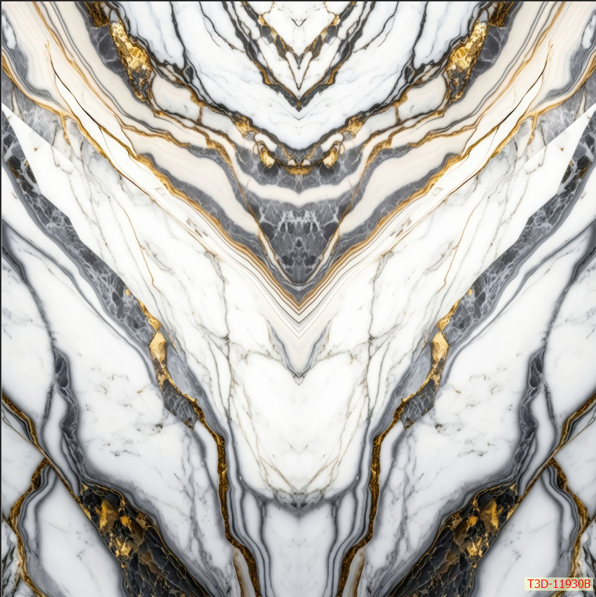 1222 - TẤM ỐP TƯỜNG PVC - VÁCH TRANG TRÍ - TẤM ỐP TRANG TRÍ PHÒNG KHÁCH, VÁCH TIVI - TẤM ỐP VÂN ĐÁ ĐỐI XỨNG | MÃ T3D-11930B