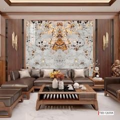 TẤM ỐP TƯỜNG PVC - VÁCH TRANG TRÍ - TẤM ỐP TRANG TRÍ PHÒNG KHÁCH, VÁCH TIVI - TẤM ỐP VÂN ĐÁ ĐỐI XỨNG | MÃ T3D-12659A