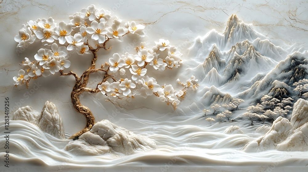 1155 - TRANH TREO PHÒNG KHÁCH - TRANH TRANG TRÍ - TRANH TREO TƯỜNG PHONG CẢNH THIÊN NHIÊN - KIỂU TRANH NGANG | MÃ T3D-1283419256