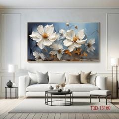 998 - TRANH TREO PHÒNG KHÁCH - TRANH TRANG TRÍ - TRANH TREO TƯỜNG HOA BÌNH HOA - KIỂU TRANH LIỀN KHỔ | MÃ T3D-13160